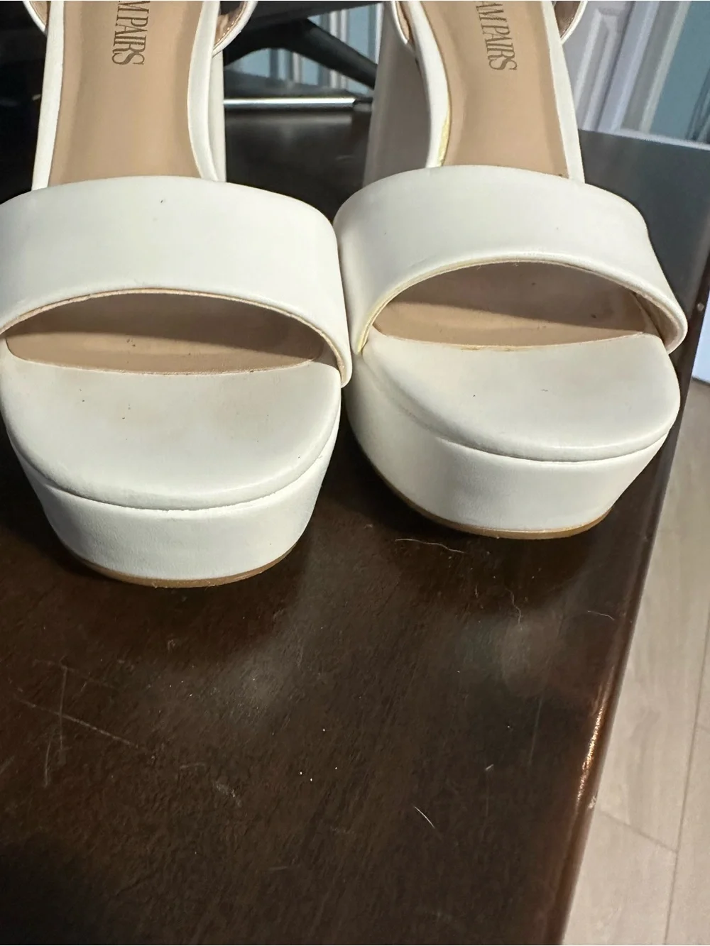 Dream Pairs White Ankle-Strap Block Heel Sandals with Open Toe